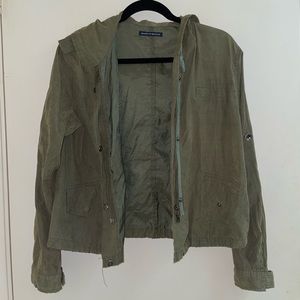 Olive green “Brandy Melville” utility jacket with hood